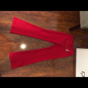 LIKE NEW Red Rave Stretch Pants with Front Belt